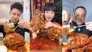 Chinese Food Mukbang Eating Show | Spiced Sheep's Head #90 (P394-396)