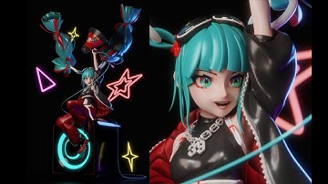 Hatsune Miku「Magical Mirai 2023」Fanart Model Timelapse | Blender 3.6 Cycles