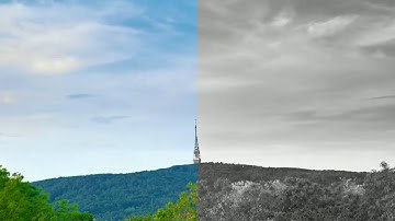 Video converted to grayscale using standard Android API (Kamzik tower)