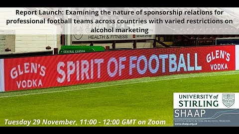 Alcohol sponsorship in football | Report Launch| 2...