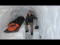 Camping in Alaska&#39;s Deepest Snow with a Dugout Survival Shelter