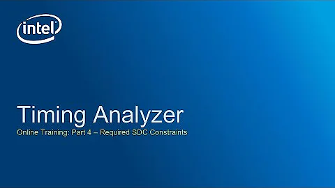 Timing Analyzer: Required SDC Constraints