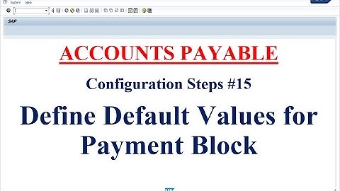 AP Configuration Steps #15 Define Default Values for Payment Block