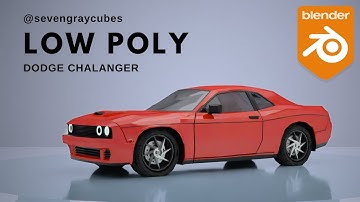 Modeling  low poly car in Blender ❗️DODGE CHALLENGER (2020)