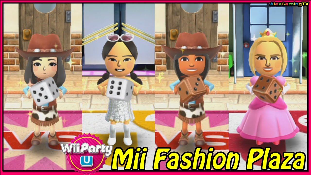 Wii Party U Mii Fashion Plaza gameplay 🎵 Casey vs IIka vs Kaori vs Xiao-Tong (Eng) 🎵  AlexGamingTV