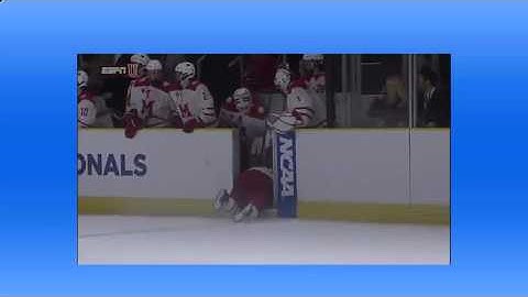 A College Hockey Player Makes An Amazing, Diving Save Without Any Help From The Goalie