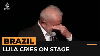 Brazilian President-elect Lula breaks down on stage | Al Jazeera Newsfeed