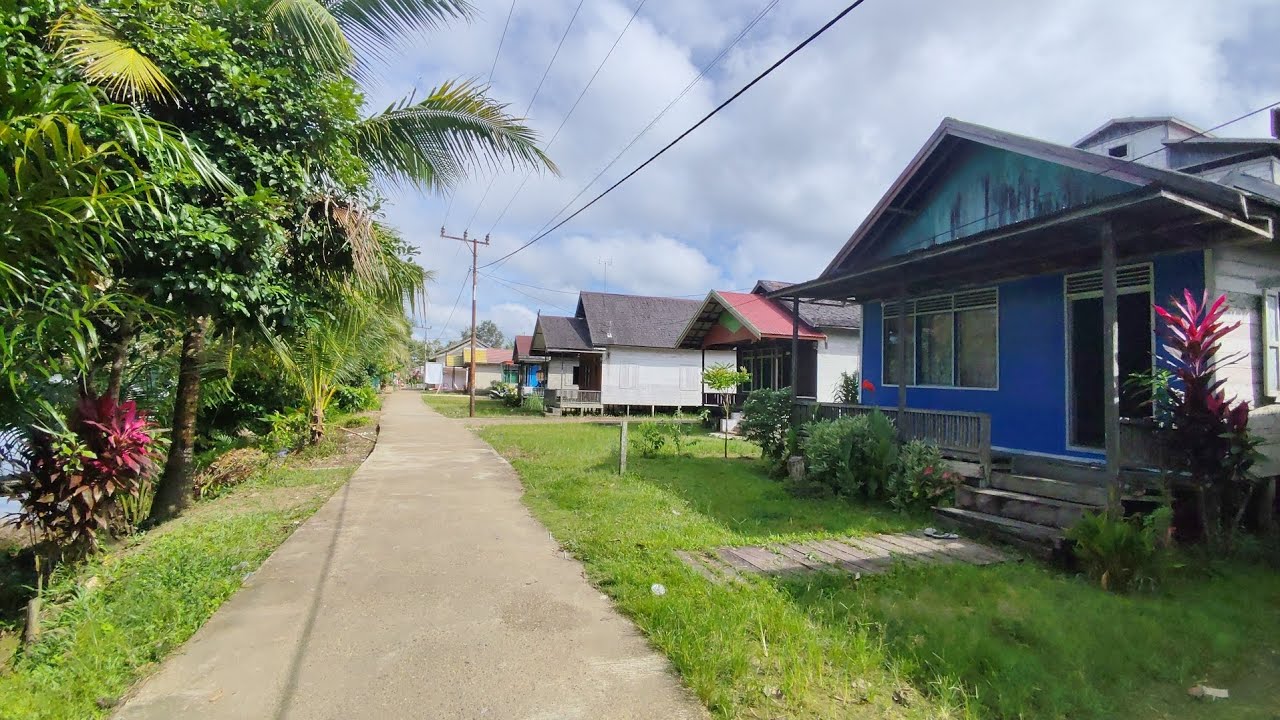 Kampung Dayak di Tepi Sungai Barito. Jalan-jalan ke Pasar Tradisional Desa Bintang Ninggi, Kalteng