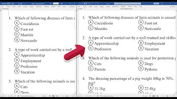 Opties voor meerkeuzevragen (MCQ) in Microsoft Word rangschikken | Van links naar rechts