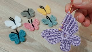 كروشيه فراشة سريعة وسهلة How to crochet easy butterfly