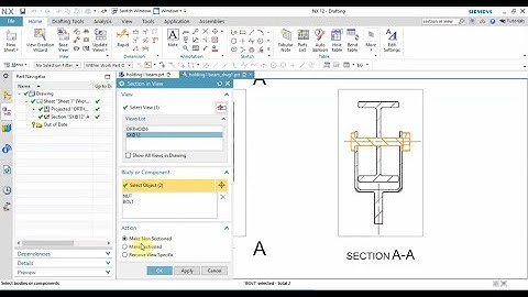 How to Make Part Non-Section in Section View in NX | How to use Section in View feature in 1 min
