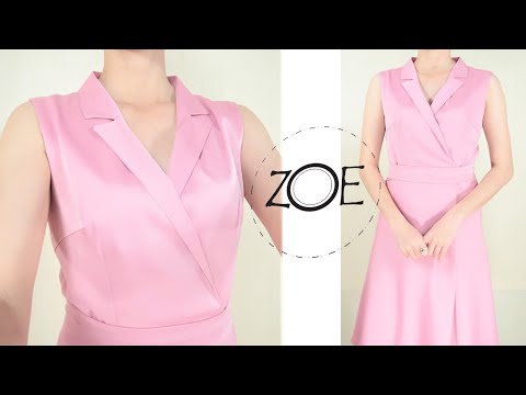 DIY Sewing Fole Over Collar Wrap Dress Develop Basic Pattern | Zoe DIY