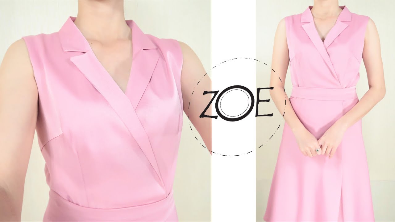 DIY Sewing Fole Over Collar Wrap Dress ...