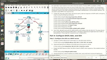 9.3.1.1 Cisco Packet Tracer 7.2 - Configuring ASA Basic Settings and Firewall Using CLI