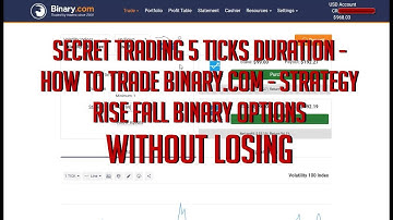 Secret Trading 5 Ticks Duration - How To Trade Binary.com -  Strategy Rise Fall Binary Options