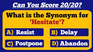 Synonym Quiz | Grammar Test: Can You Score 20/20? #part 4