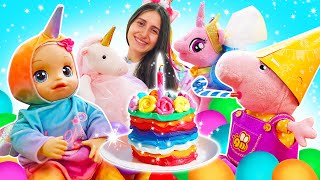 Il mondo degli unicorni per la festa di Baby Alive! Giochi con le bambole. Video per bambini