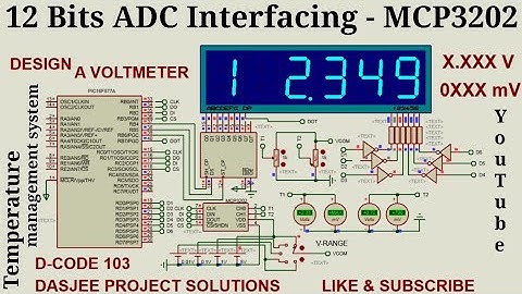 MCP3202 Interfacing with PIC16F877A AUTO MODE SEVEN SEGMENT OUTPUT