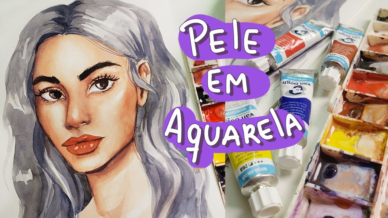 COMO PINTAR PELE EM AQUARELA | TUTORIAL DE COMO EVITAR MANCHAS E DEIXAR UNIFORME
