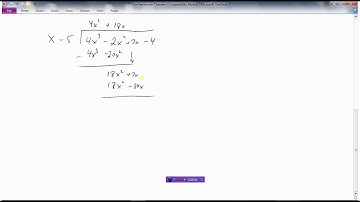 Dividing Polynomials and the Remainder Theorem