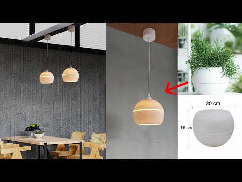 DIY Membuat Lampu Bulat Gantung Murah dan Modern dari Vas Tanaman