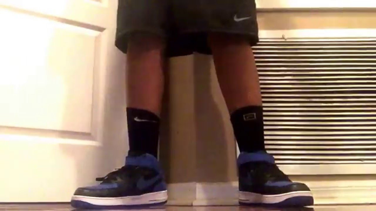 Nike Air Force 1 Mid Game Royal On Feet W Shorts Youtube