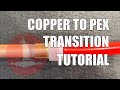 Copper to PEX Transition Tutorial.  pex to copper. pex plumbing installation