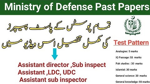 Ministry of Defence ISI jobs Test pattern and syllabus 2022.