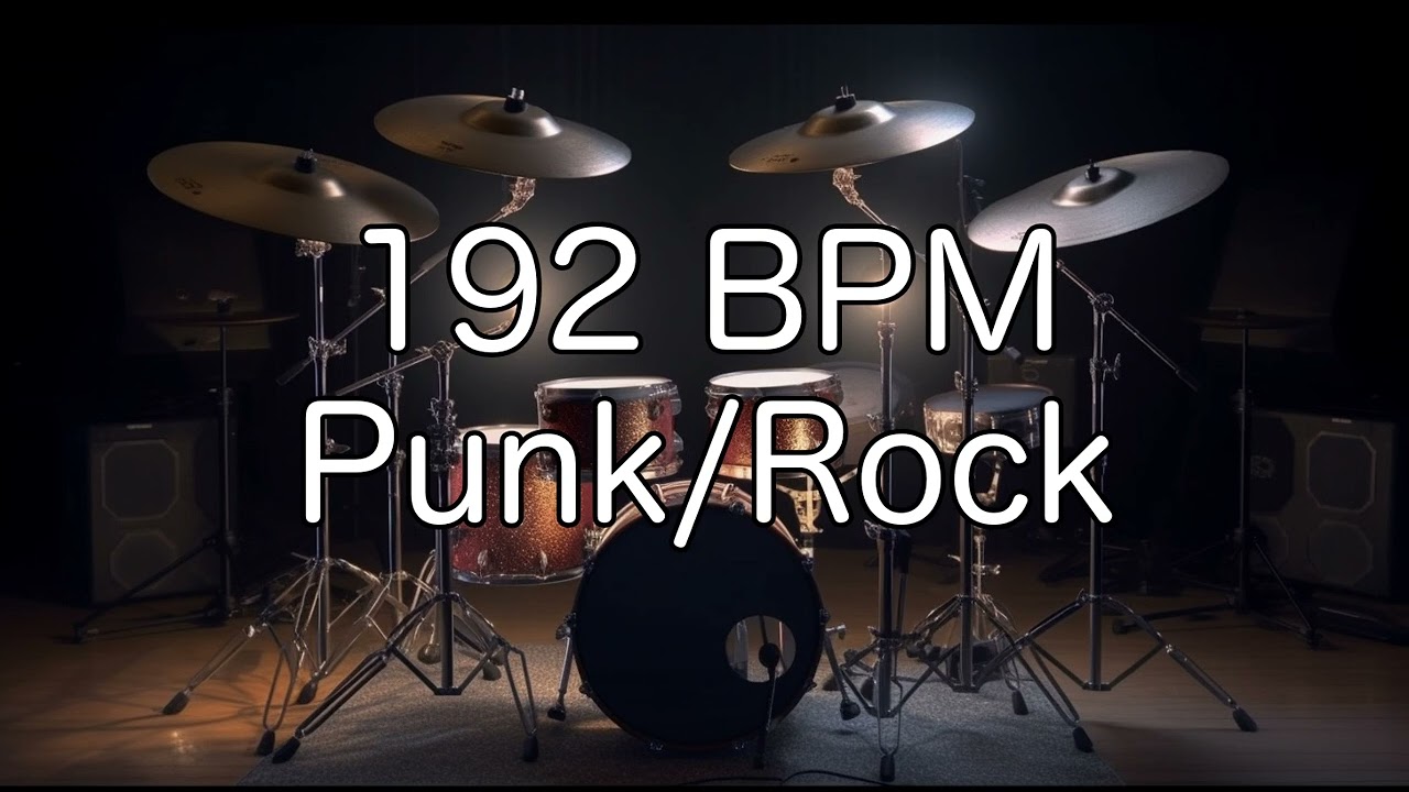 Punk/Rock Groove: 192 BPM Drum Beat for Musicians - YouTube