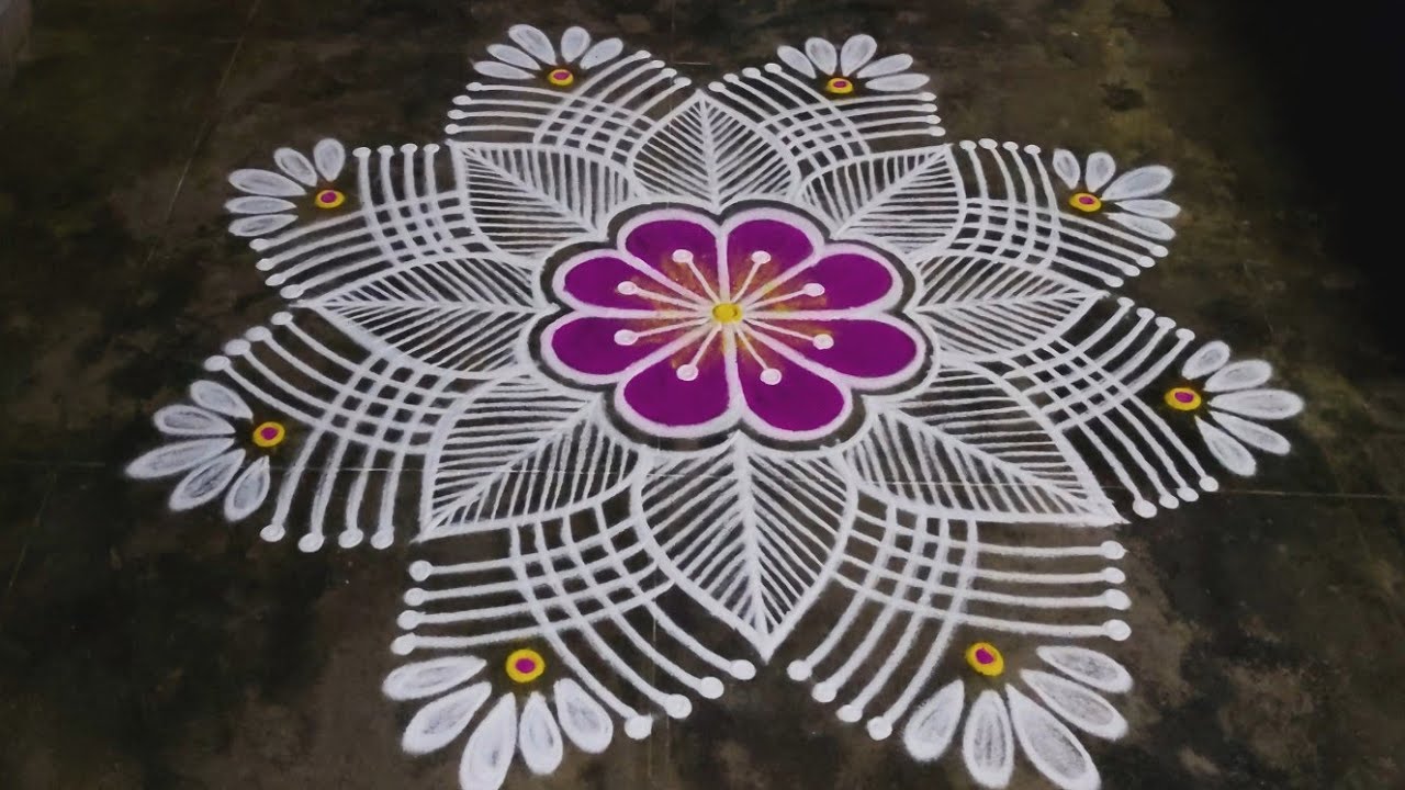 Easy & Simple rangoli designs 🌺 Traditional festival rangoli designs 