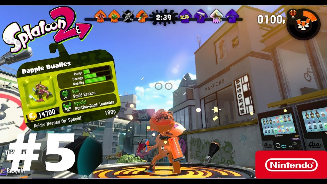 Splatoon 2 Gameplay Turf Dapple Dualies episode 5 - YouTube