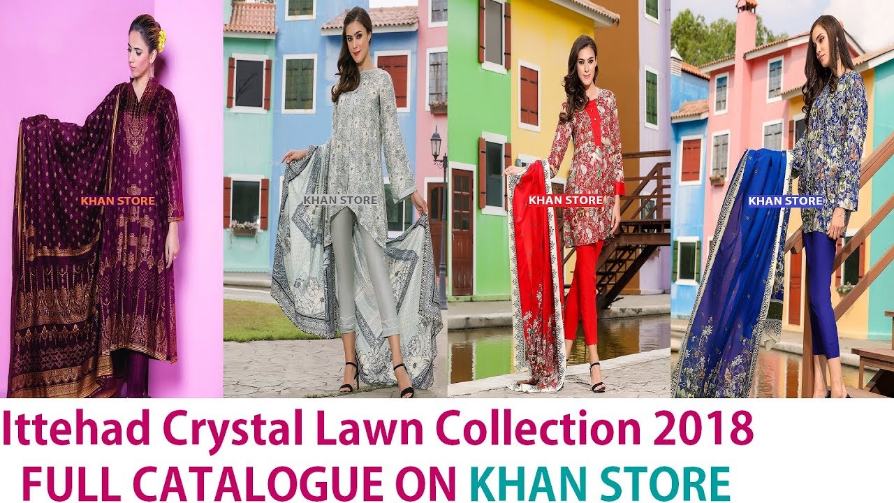 Latest New Designs By Ittehad Crystal Lawn Collection 2018