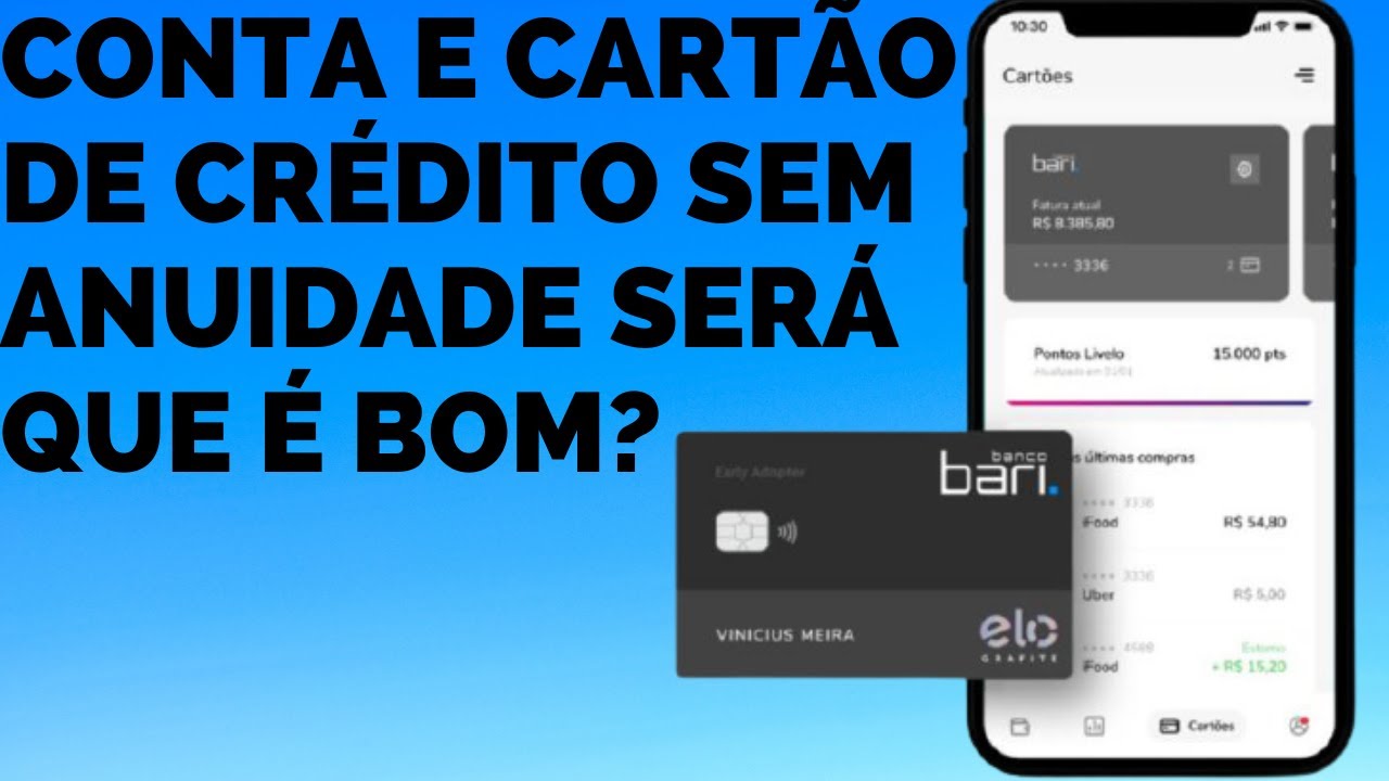 💳ELO GRAFITE DO BANCO DIGITAL BARI SEM ANUIDADE