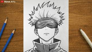 How to Draw Gojo || Gojo from Jujutsu Kaisen Art Tutorial for Beginners || Easy Anime Drawing Sketch