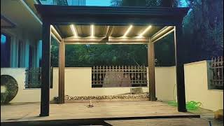 Aluminum Pergola/Gazebo/Pavilion. With motorized louver, rainwater diversion system