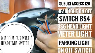 suzuki access 125 headlight on off switch bs4 bs6 head light meter light parking light on off switch