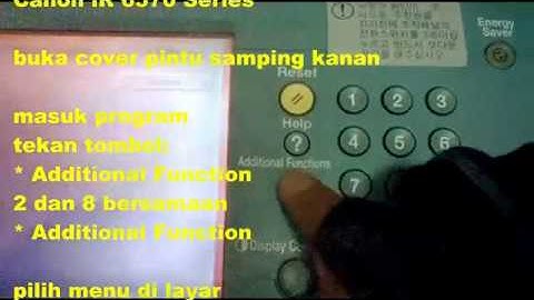 Reset Error Code Canon iR6570 Series