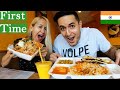 MOM REACTS TO INDIAN HYDERABADI BIRYANI for the FIRST TIME | Bawarchi Indian Food Vlog