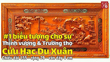 tranh gỗ Cửu Hạc Du Xuân | 1 biểu tượng cho sự Thịnh vượng và Trường thọ | tranh gỗ giá gốc Vạn Đạt