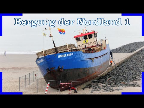 Bergung der Nordland 1 am 22.03.2011 auf Borkum