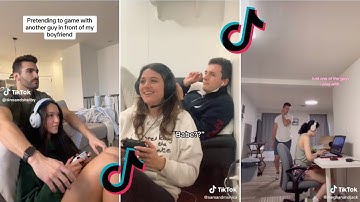 PRETENDING TO GAME WITH ANOTHER GUY IN FRONT OF BOYFRIEND | COUPLE PRANKS | TIKTOK | FUNNY VIDEO