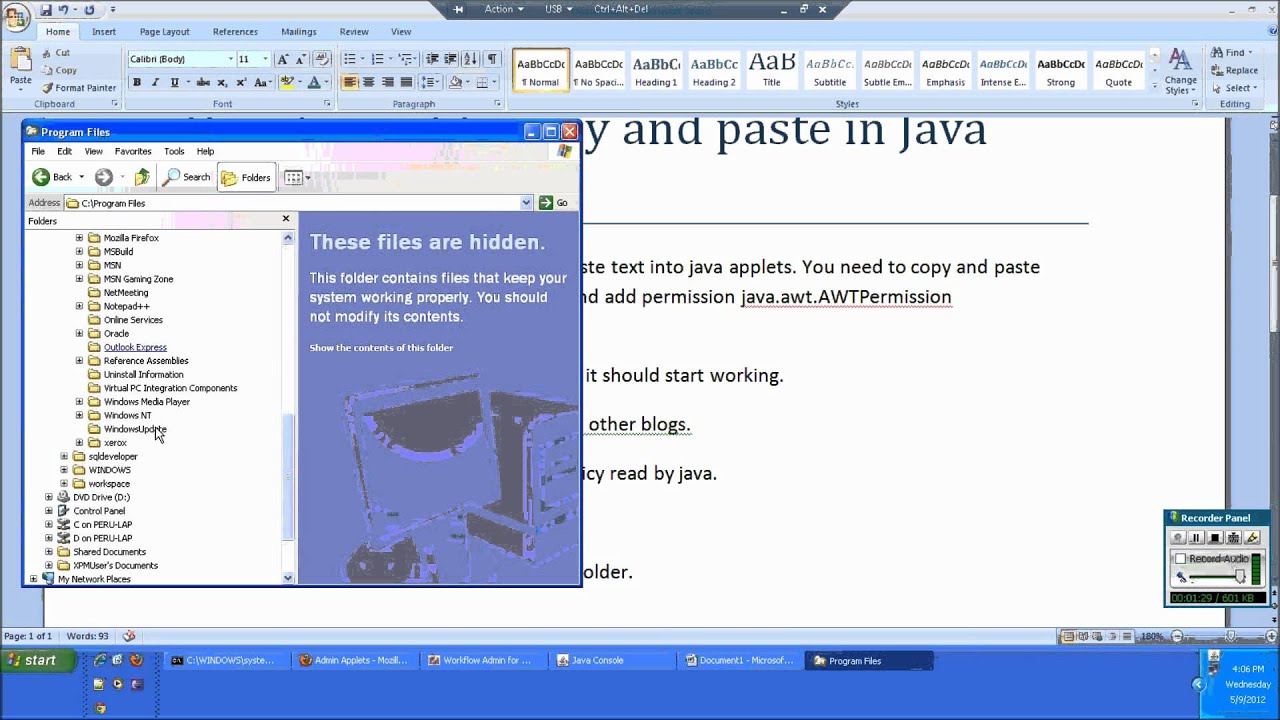 Copy And Paste in Java Applets not working in Oracle UCM - YouTube