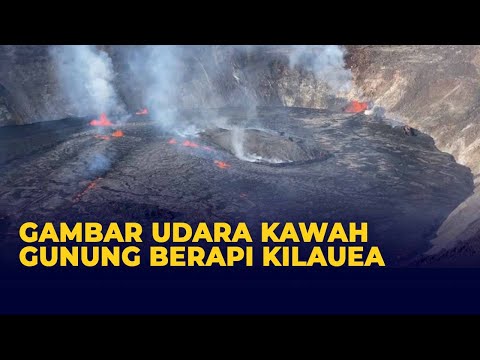 Gambar Udara Kawah Gunung Api Kilauea di Hawaii