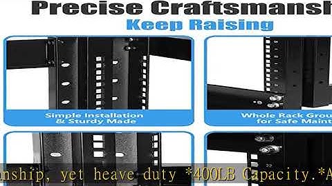 Raising Electronics Server Rack 4 Post Open Rack Frame Rack Enclosure 19 Inch Adjustable Depth Cold