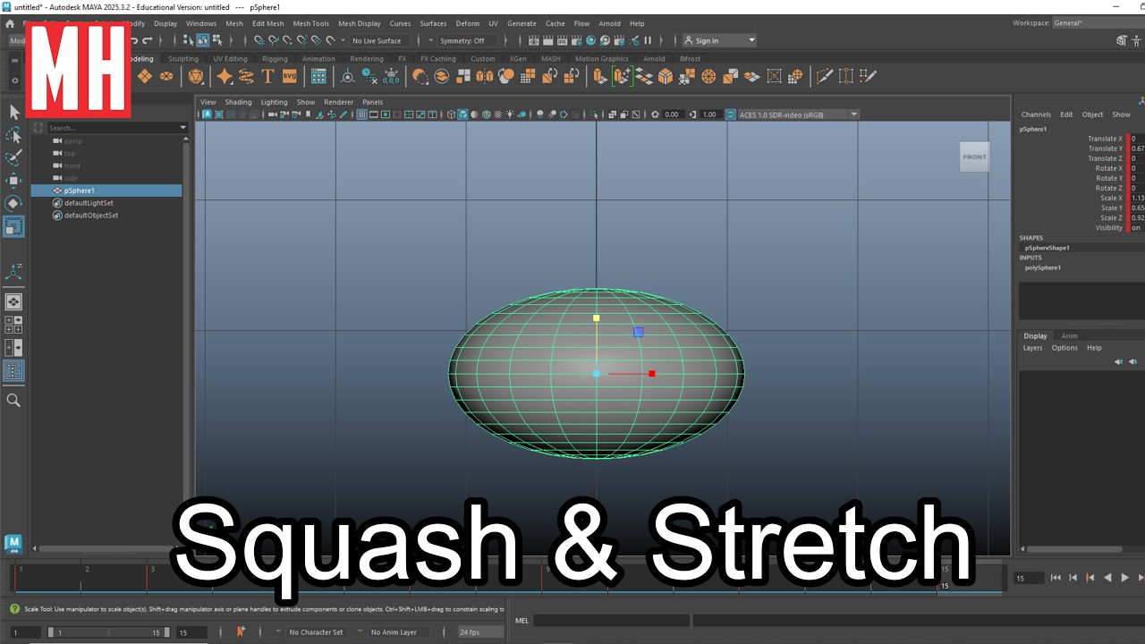 Animation principles in Maya - Squash & Stretch - YouTube