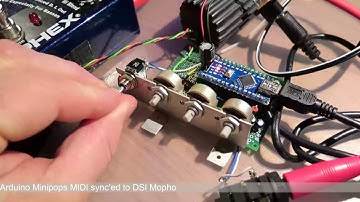 Arduino Minipops clone MIDI sync