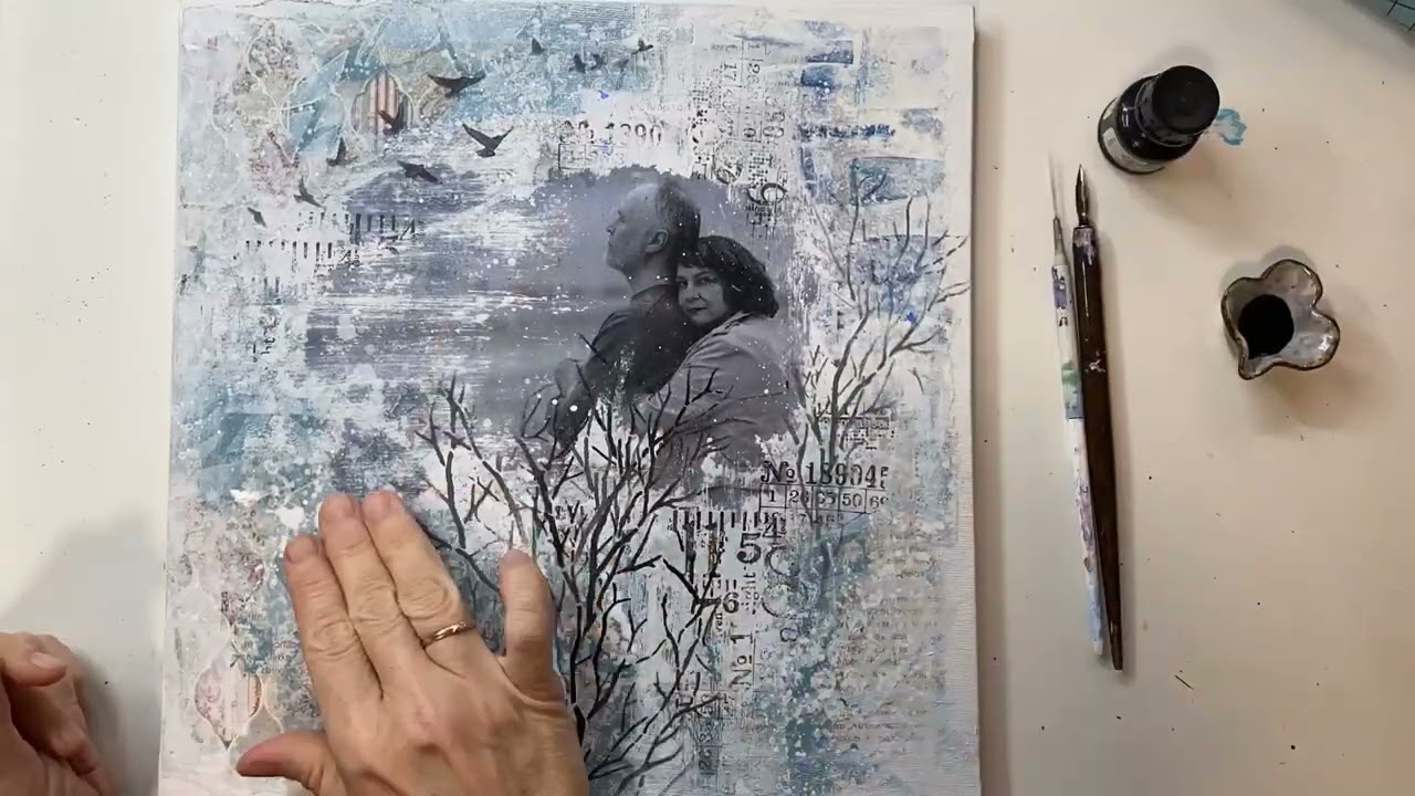 Зимнее панно с фотографией | как создавалась картина