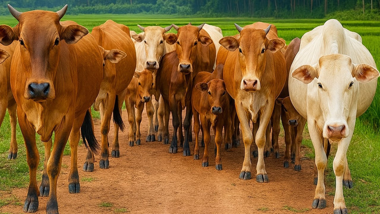 Sapi Farm Video Menggiring Sapi Lembu Menuju Ke Kandang Peternakan Hewan Ternak ...