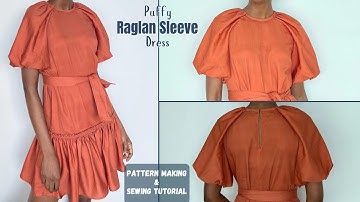 DIY Puffy Raglan Sleeve Dress Tutorial | Pattern making and Sewing Tutorial
