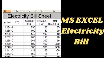 Electricity Bill Calculation MS Excel | Lunar Computer College